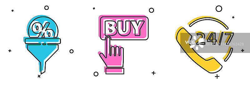 线索管理、购买按钮和24小时电话图片素材