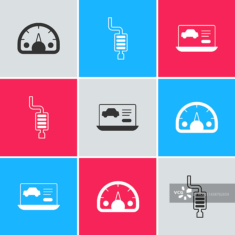 汽车消音器诊断与速度计图片素材