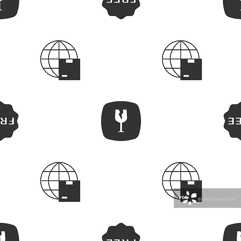 含免费易碎玻璃的稻米标签套装图片素材