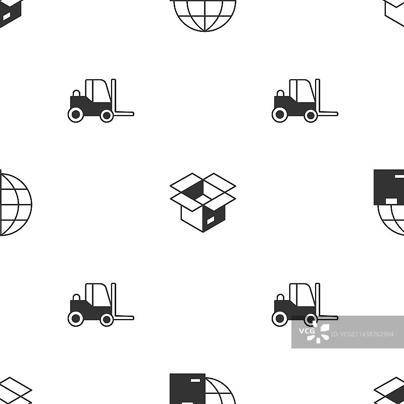 全球运输开箱和叉车图片素材
