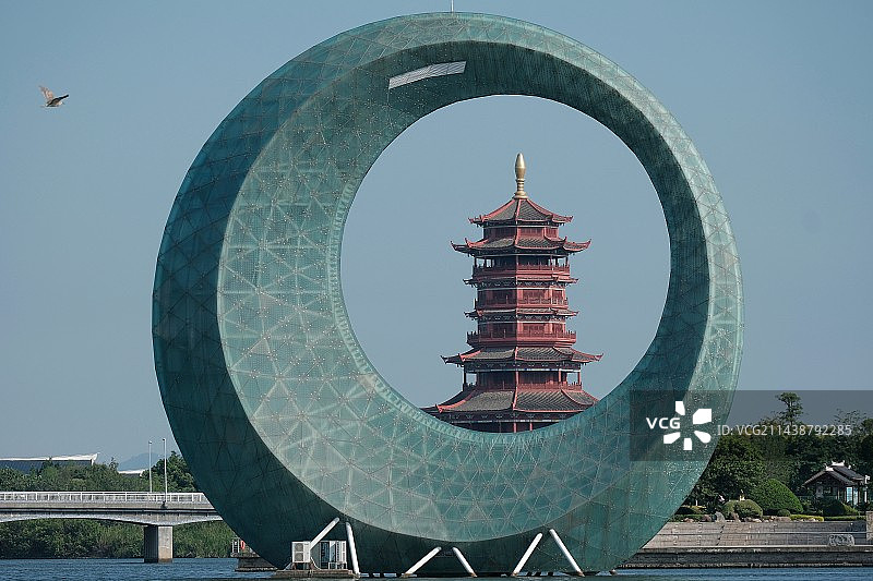 厦门园博苑海上升明月杏林阁图片素材