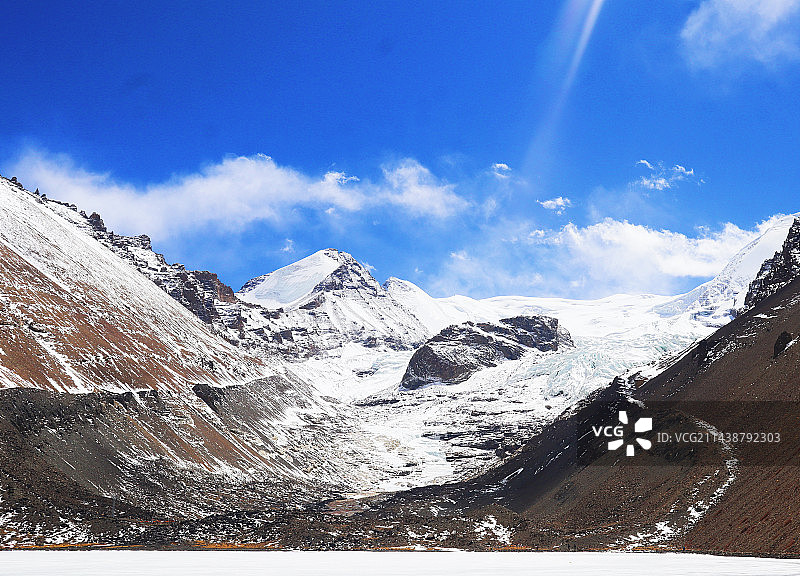 山本无忧，因雪白头·卡若拉冰川图片素材