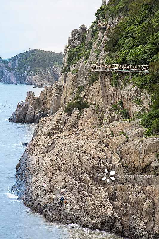 浙江温州“洞头风景区”仙叠岩风光图片素材