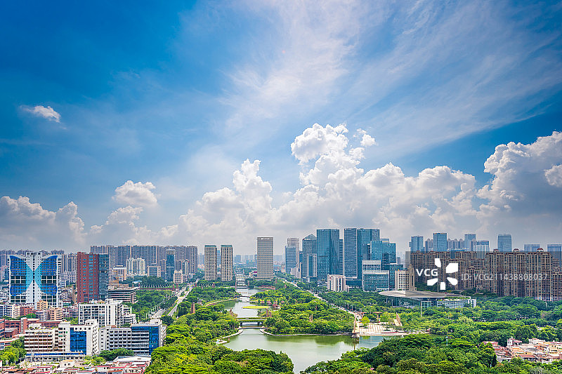 佛山市南海桂城千灯湖全景图片素材