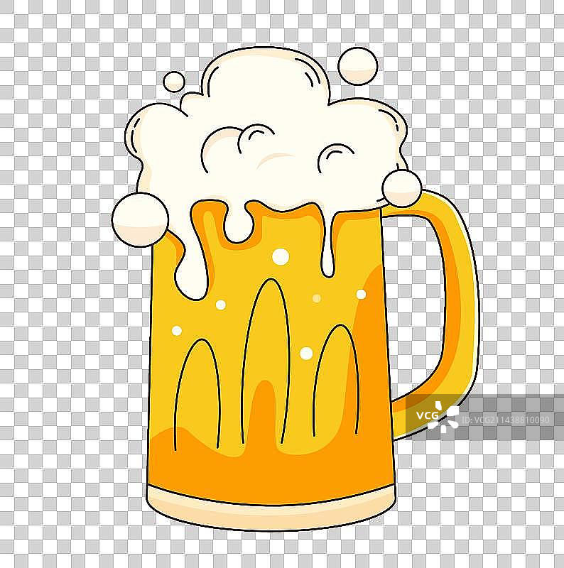 夏季啤酒矢量插画元素图片素材