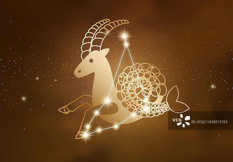 摩羯座 山羊座 天文星座 矢量背景图片素材