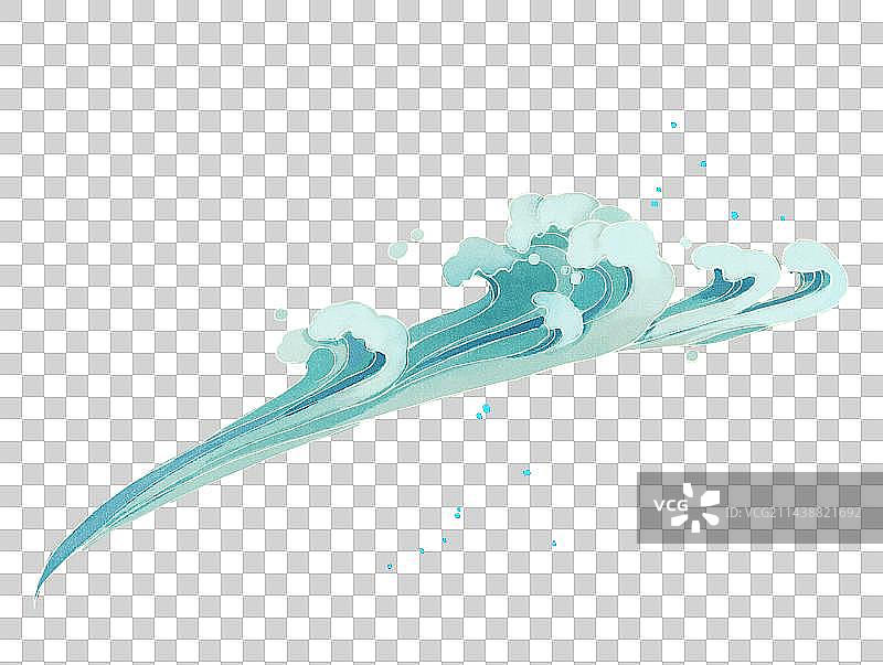 国风波浪插画图片素材