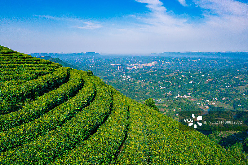 航拍茶山风光图片素材