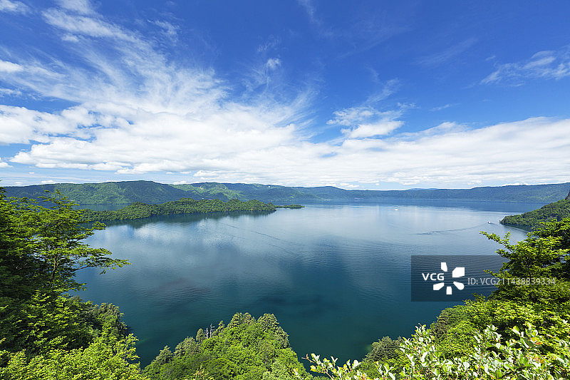 从瞰湖台看到的十和田湖图片素材