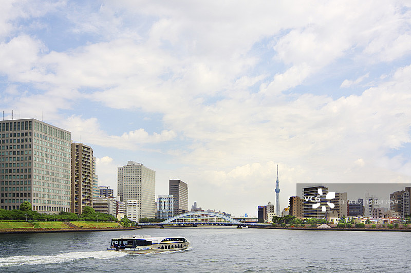隅田川风光与晴空塔景观图片素材