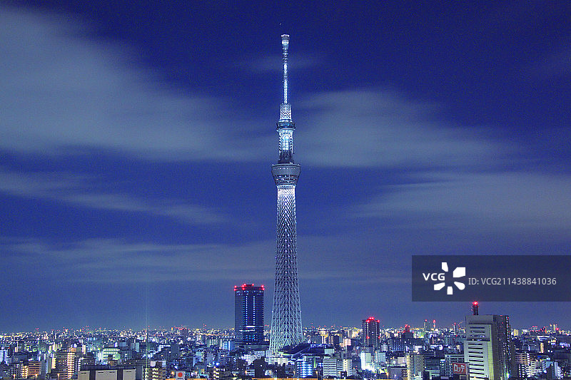 东京天空树亮了起来，东京大东图片素材