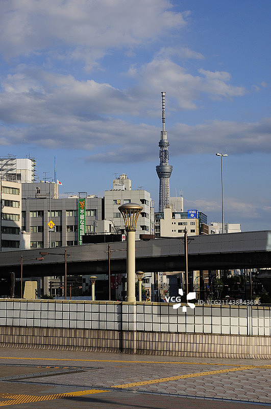 东京台东区上野站东口广场与天空树图片素材