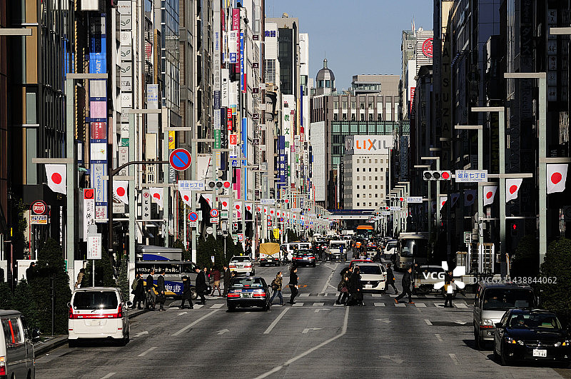 东京中央区银座中央通图片素材