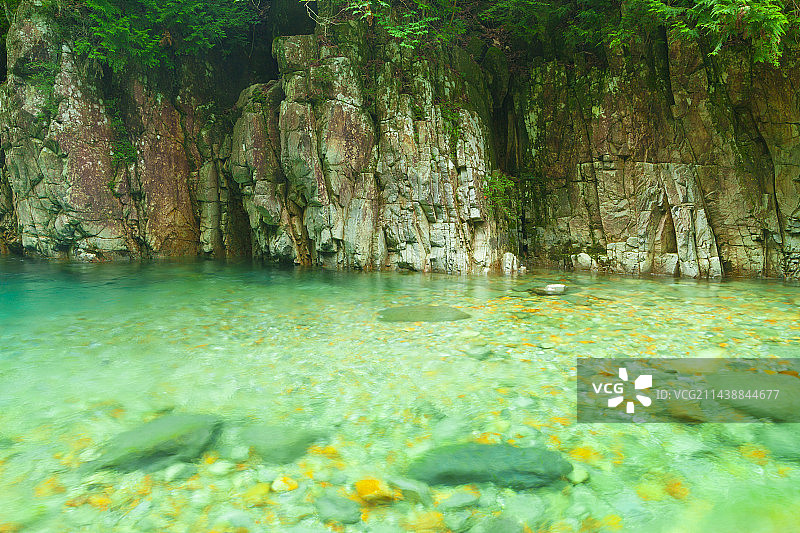 长野县大桑村阿寺溪谷图片素材