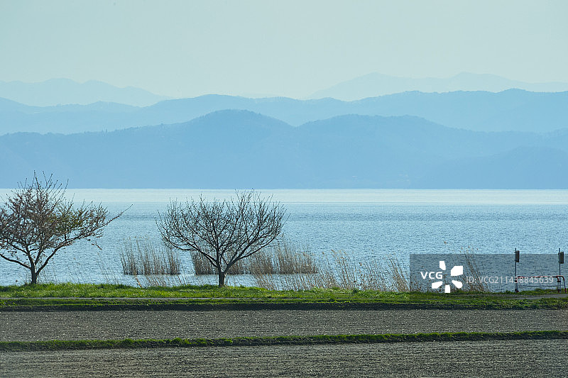 日本猪苗代湖风光，位于福岛县图片素材
