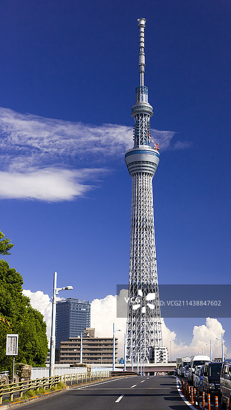 东京晴空塔和言问桥，浅草，台东区，东京，日本图片素材