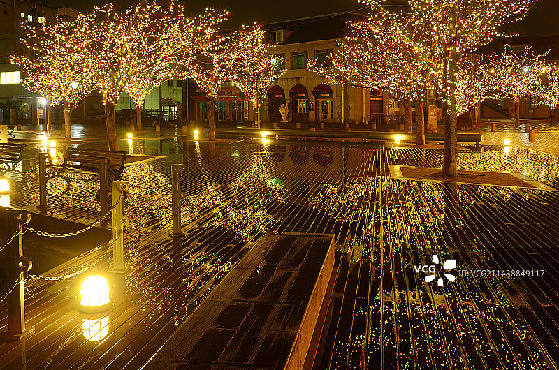 日本福冈县北九州市门司区门司港的灯饰图片素材