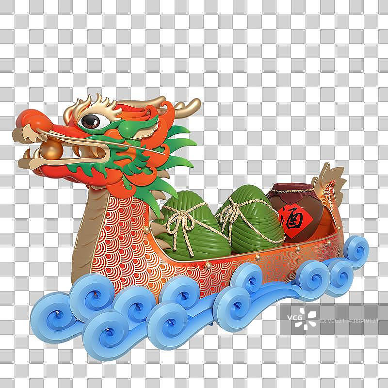 3D建模渲染国潮端午节粽子元素图片素材