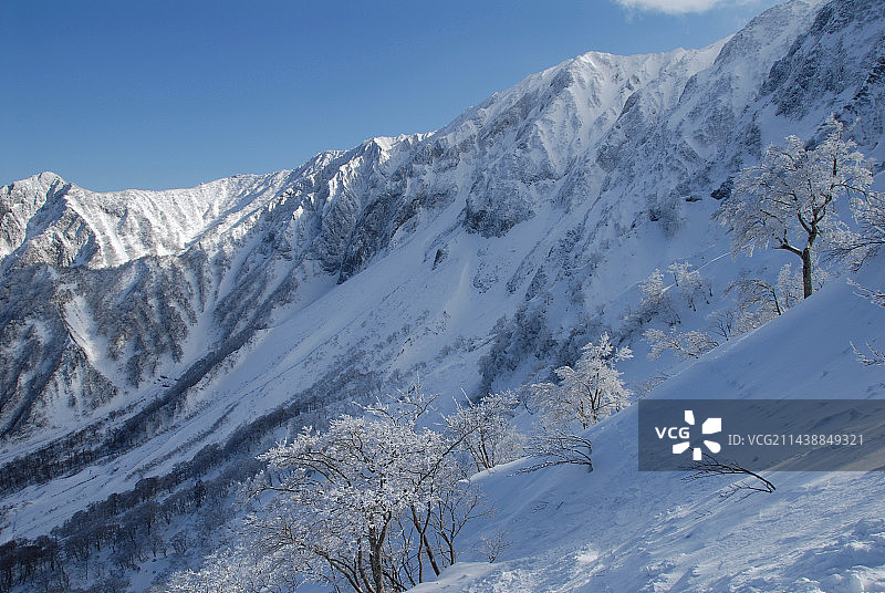 从大山元谷望去的大山町陵线，鸟取县西伯郡大山町图片素材