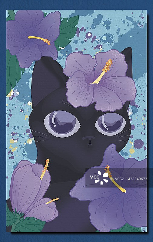 猫与花的十二月-十月，凤仙花图片素材