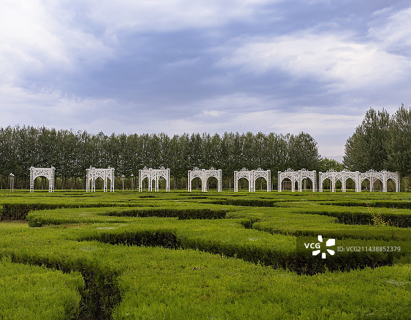 宁夏银川花博园夏日风景图片素材