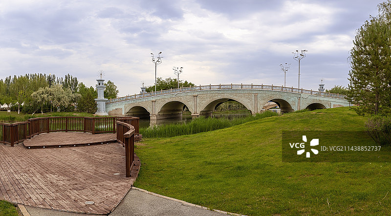 宁夏银川花博园夏日风景图片素材