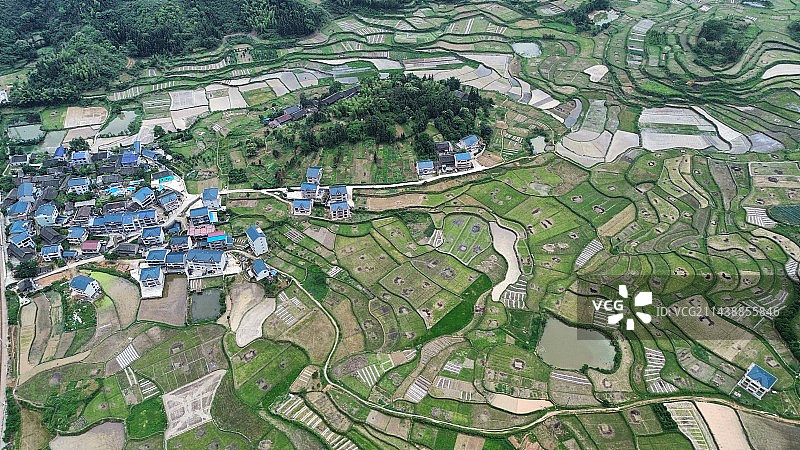 航拍农村田园风光图片素材