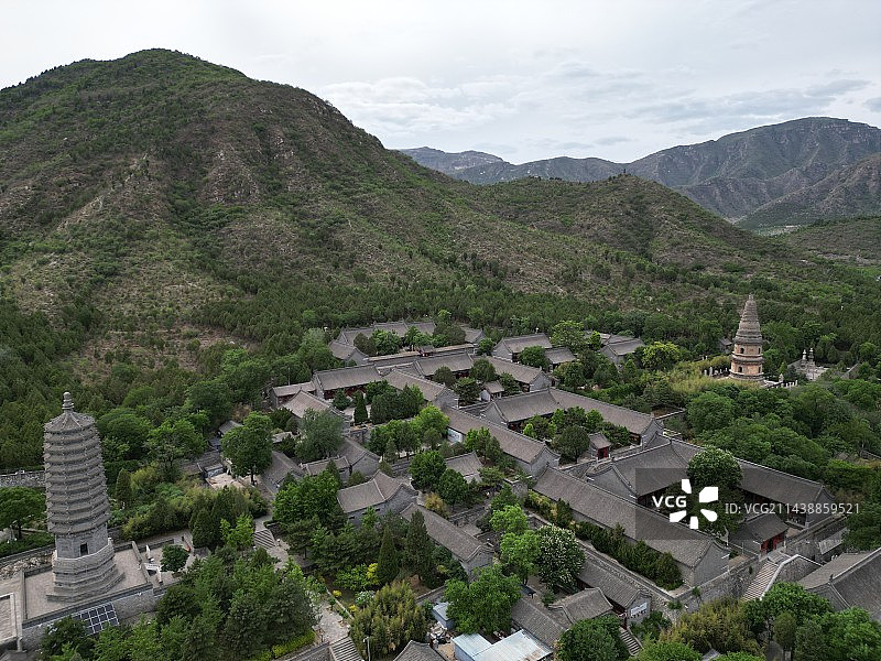 北京房山云居寺航拍图片素材