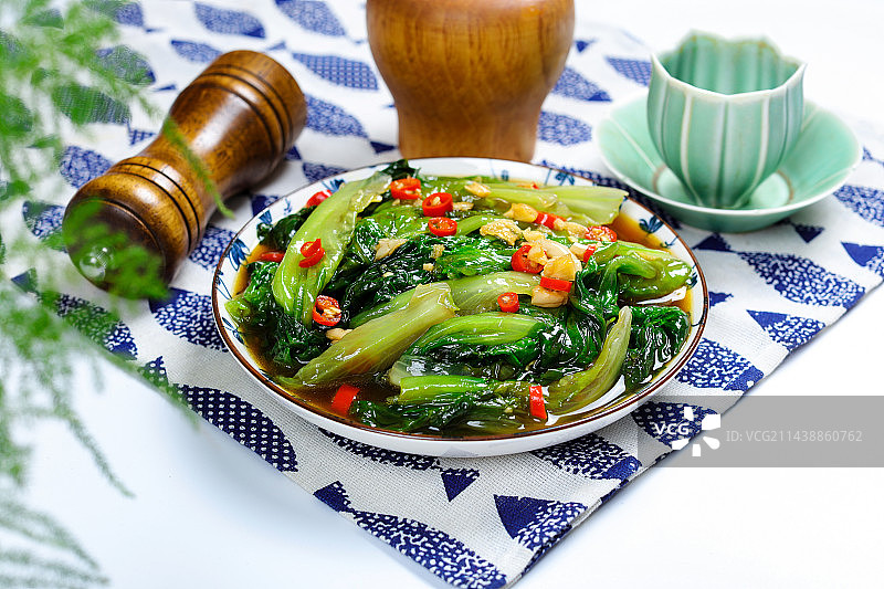 美味家常菜凉拌白灼生菜图片素材