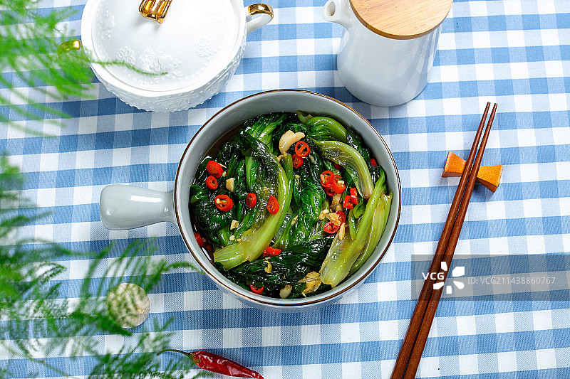 美味家常菜凉拌白灼生菜图片素材