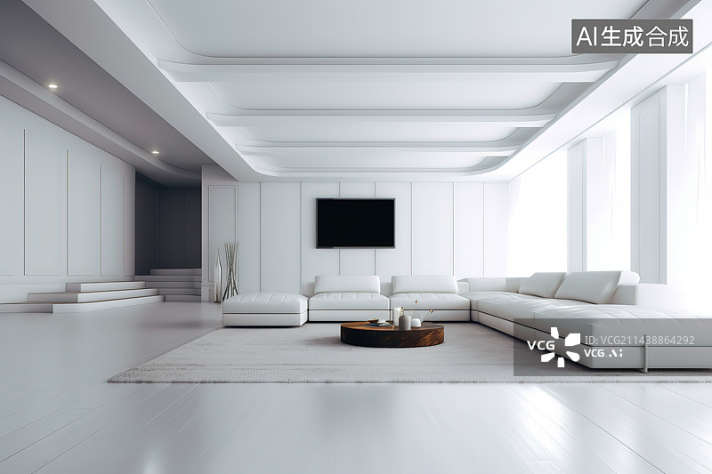 【AI数字艺术】现代建筑内部空间图片素材