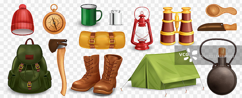 复古露营透明素材合集图片素材