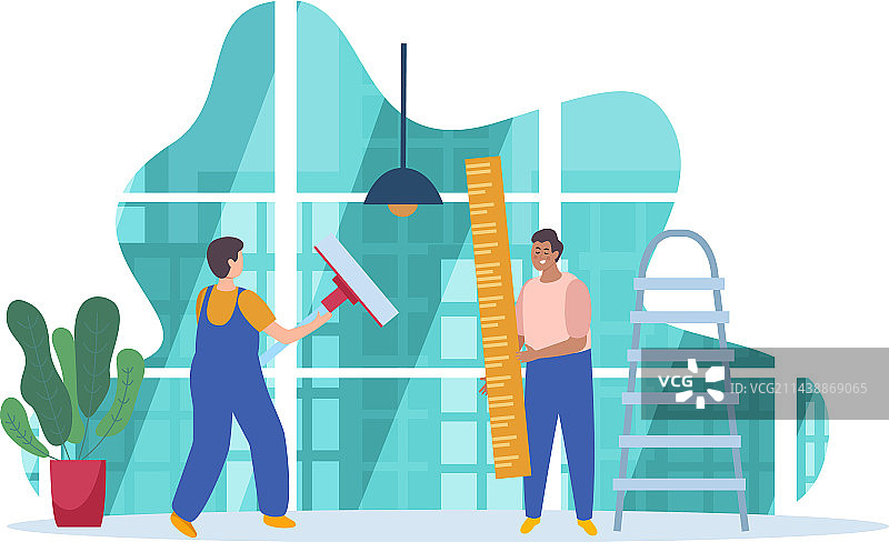 塑料窗户室内组合图片素材