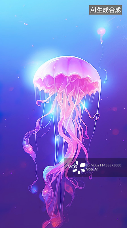 【AI数字艺术】梦幻海洋生物水母图图片素材