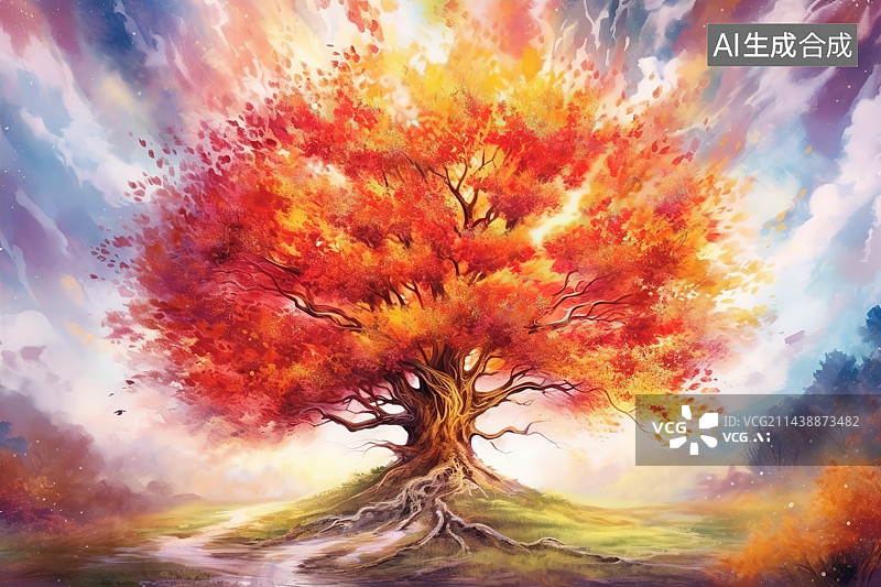 【AI数字艺术】秋天的树图片素材