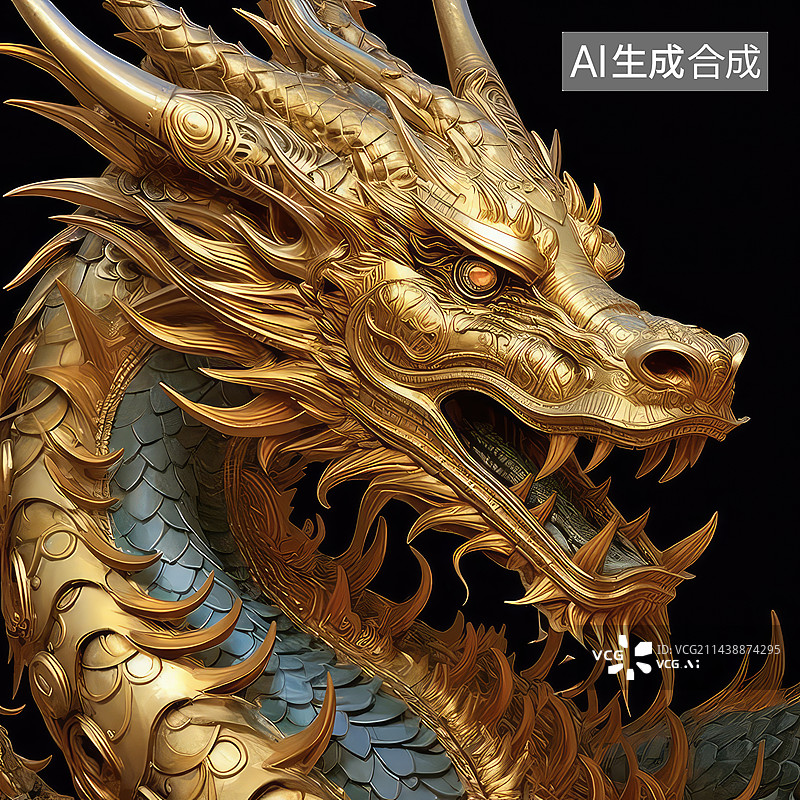 【AI数字艺术】龙系列主题插画图片素材