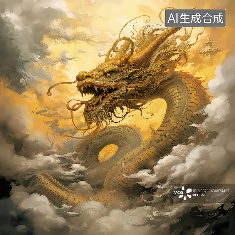 【AI数字艺术】金龙龙系列图片素材