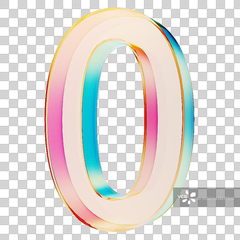 数字0三维插画图片素材
