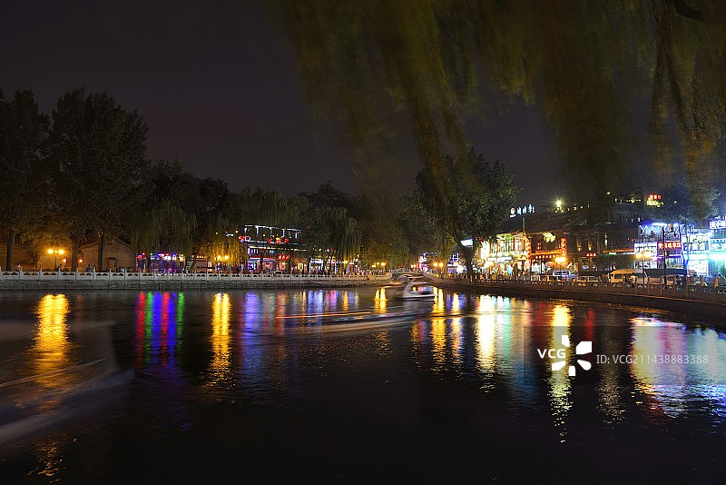 北京后海夜景图片素材