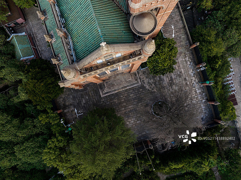 航拍上海佘山圣母大教堂图片素材