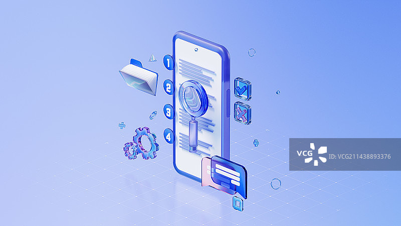 3D渲染移动端项目文件管理主题插画图片素材