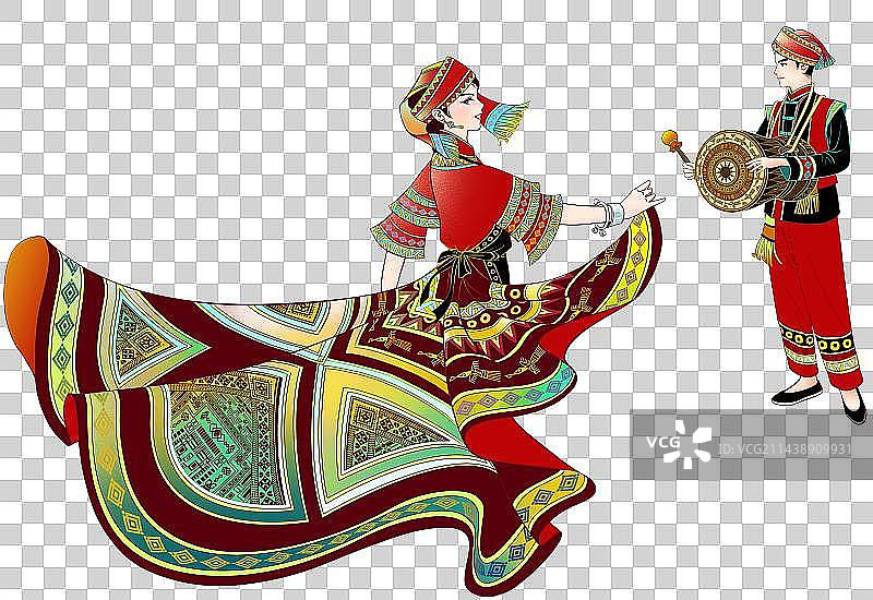 壮族歌舞青年男女图片素材