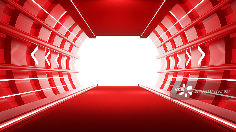 红色电商大促3D立体科技感展台场景图片素材