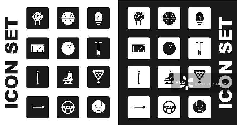 美式橄榄球、保龄球和台球组合图片素材