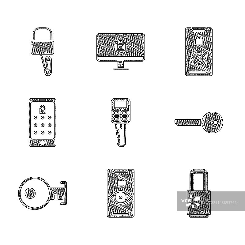 带眼部扫描锁的遥控汽车钥匙图片素材