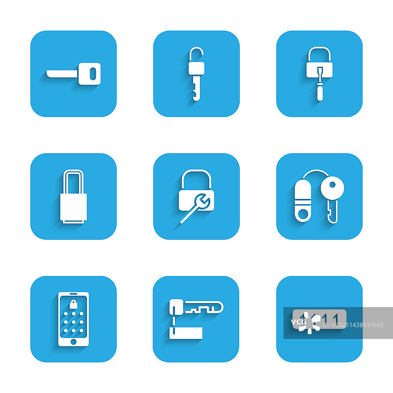 锁具套装：维修钥匙密码保护图片素材