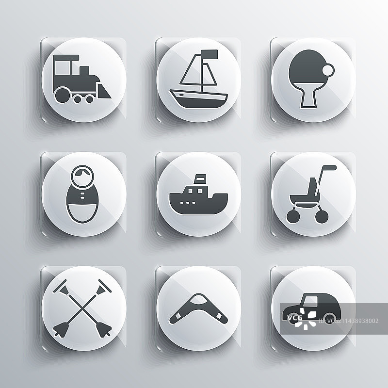 回旋镖、玩具车、婴儿车、船与箭图片素材