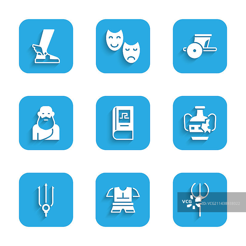 希腊历史书盔甲海王星场景图片素材