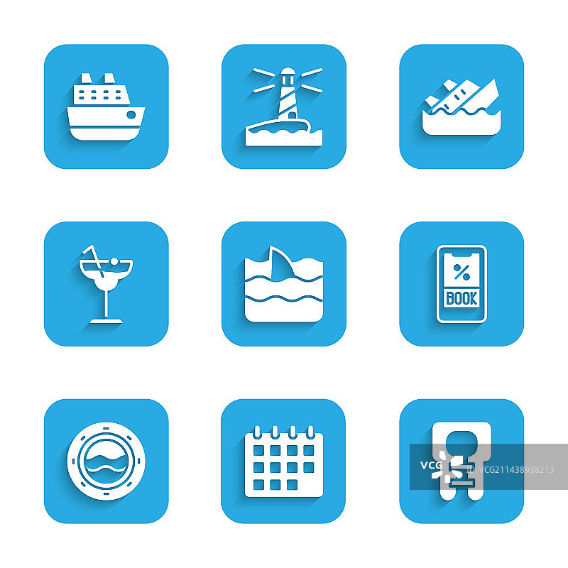 鲨鱼鳍海浪日历救生衣套装图片素材