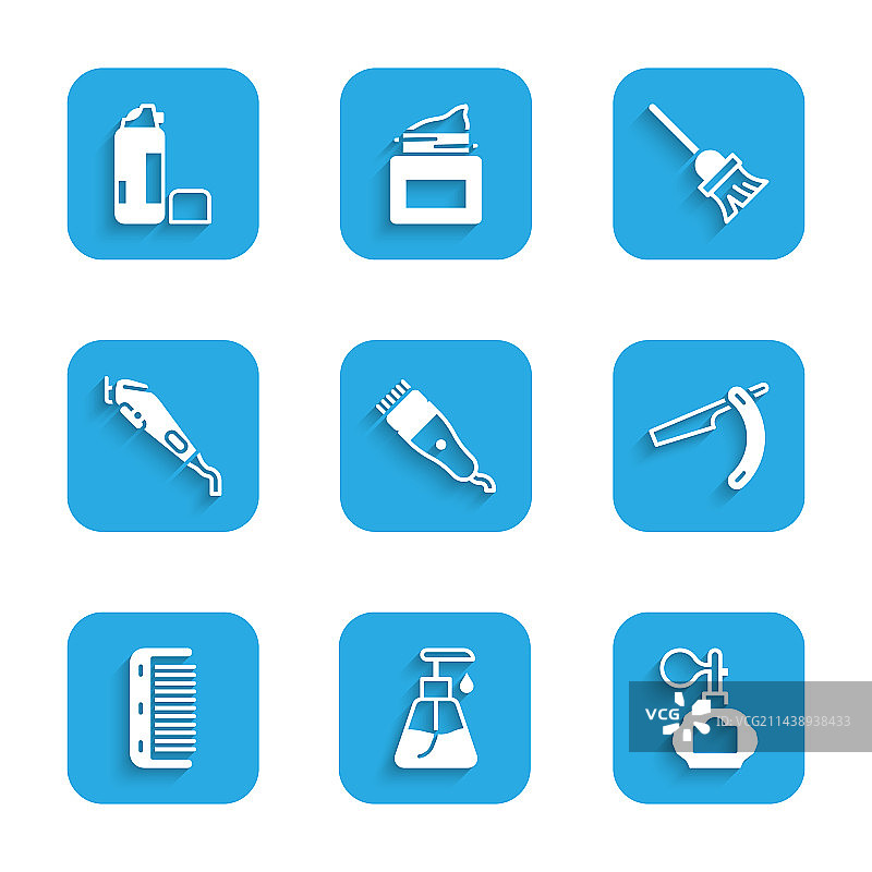 电动理发器乳霜化妆品套装图片素材